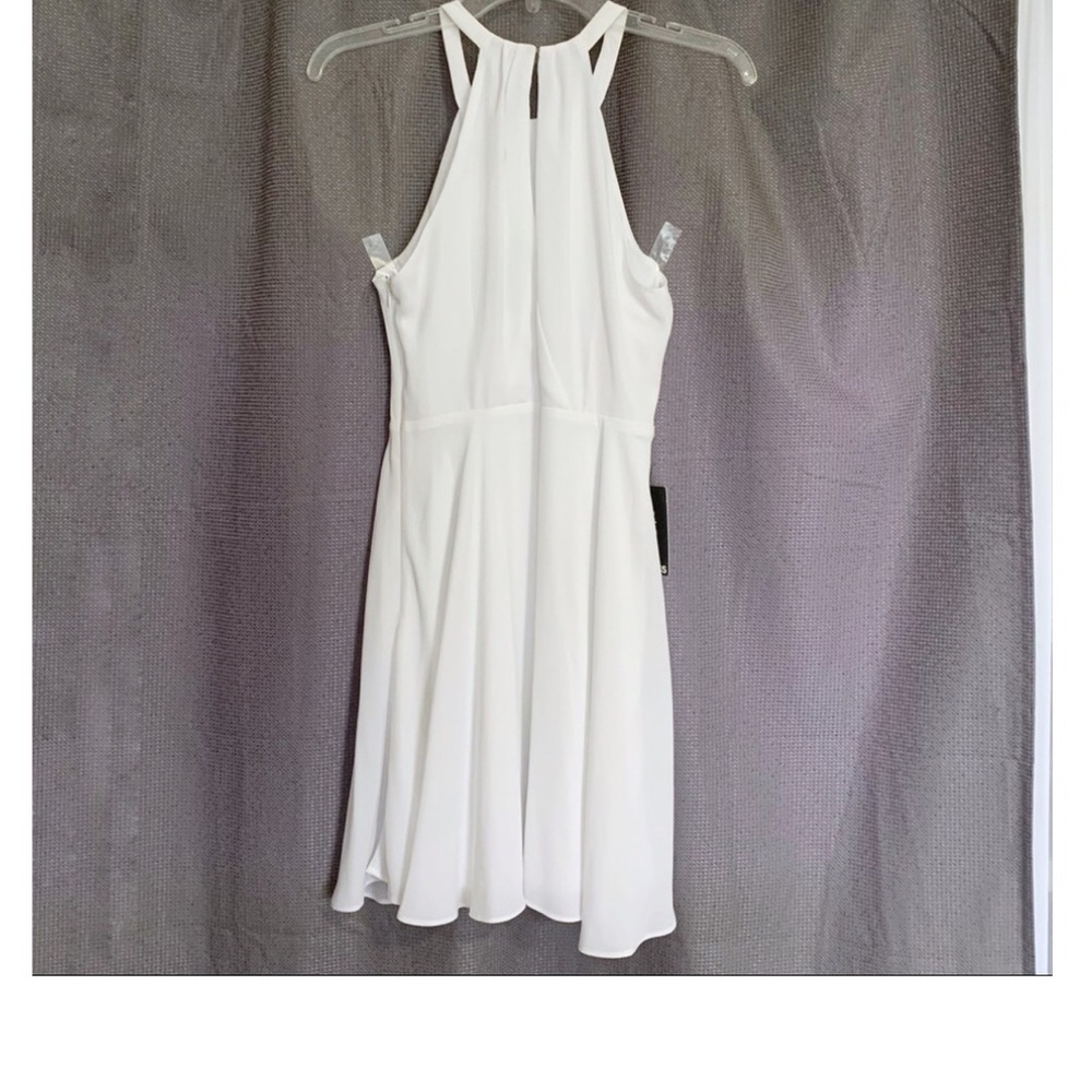 EXPRESS Fit and Flare halter mini dress white. Sz.10.